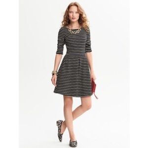 Banana Republic Striped Pique Fit & Flare Dress